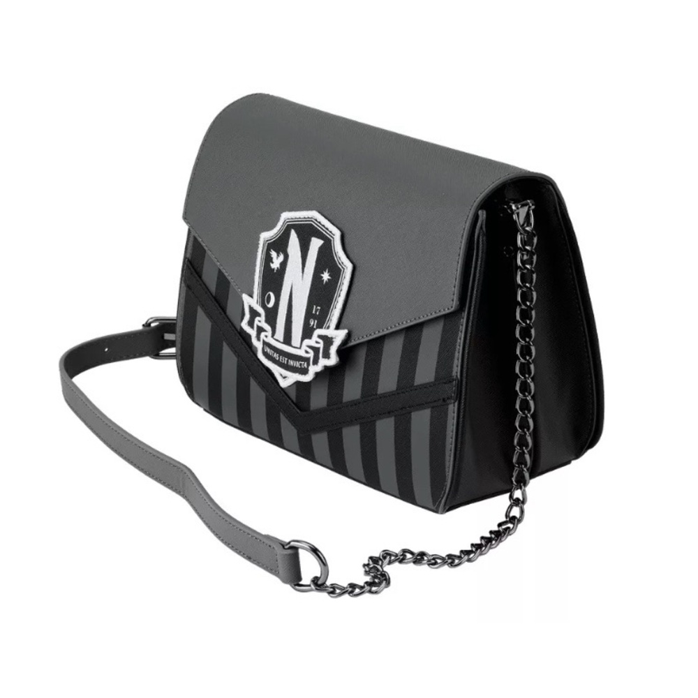 Loungefly Wednesday Addams Exclusive Nevermore Crossbody Bag - Picture 3 of 12